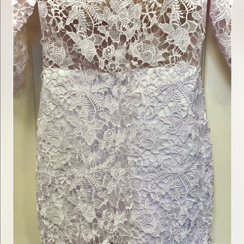 LALA MIRA - White Lace Mini Dress - Picture 3 of 5